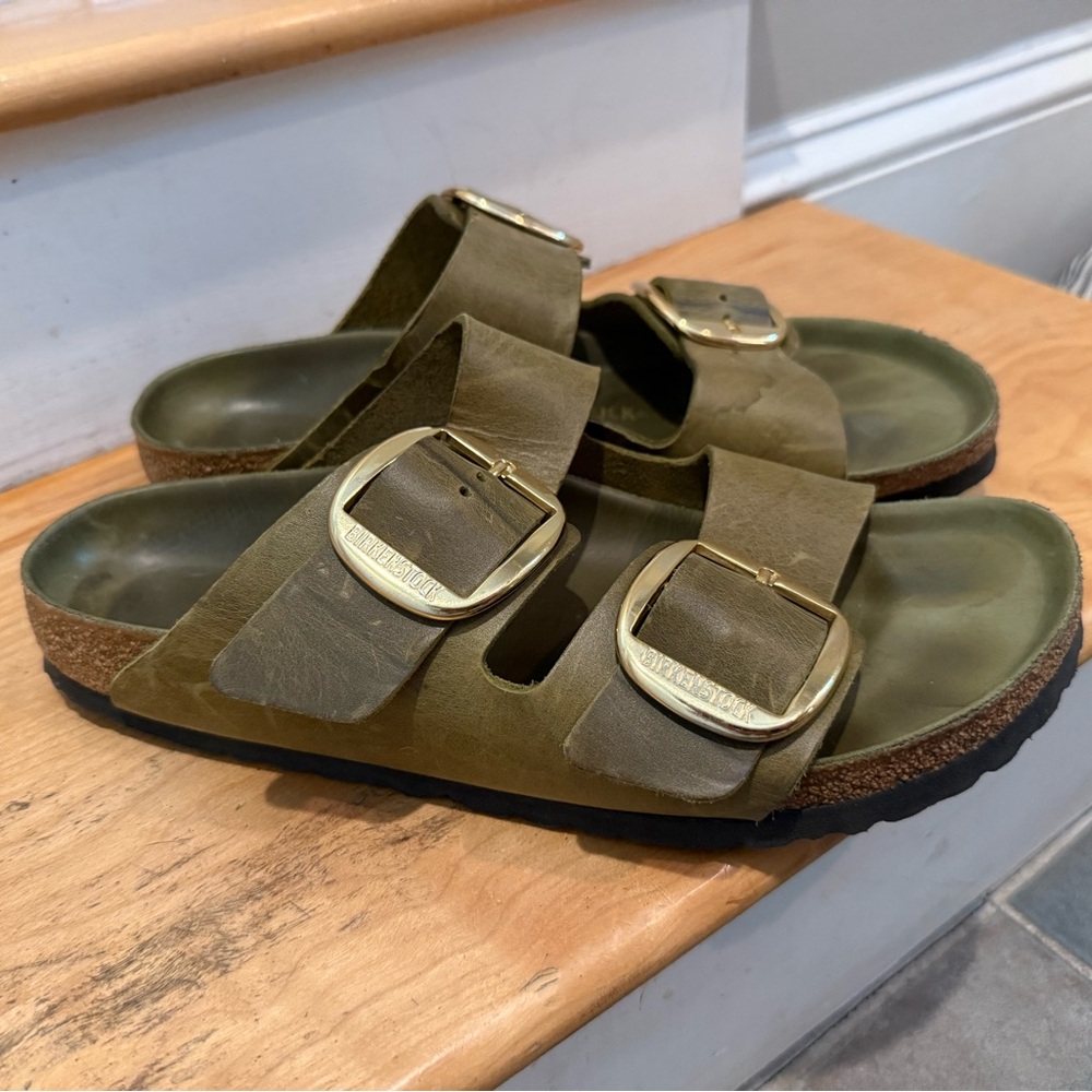 Birkenstock - Arizona Big Buckle in Oiled Leather - Olive Green